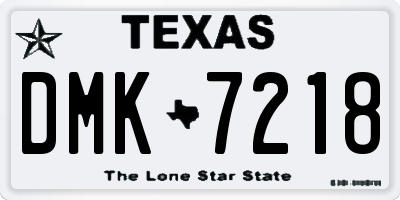 TX license plate DMK7218