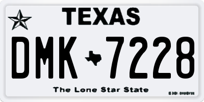 TX license plate DMK7228