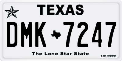 TX license plate DMK7247