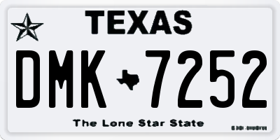 TX license plate DMK7252