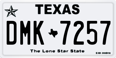 TX license plate DMK7257