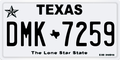 TX license plate DMK7259
