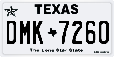 TX license plate DMK7260