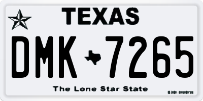 TX license plate DMK7265
