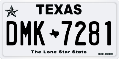 TX license plate DMK7281