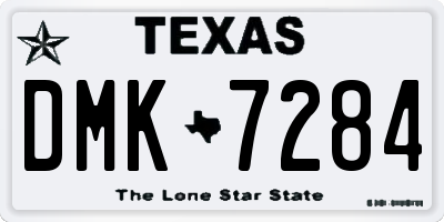 TX license plate DMK7284