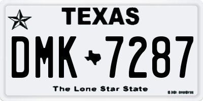TX license plate DMK7287