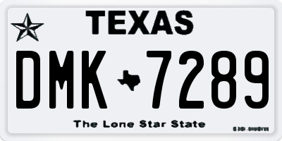TX license plate DMK7289