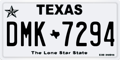 TX license plate DMK7294