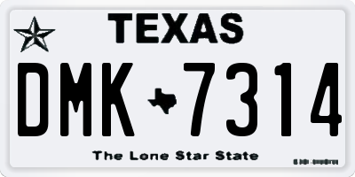 TX license plate DMK7314