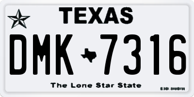 TX license plate DMK7316