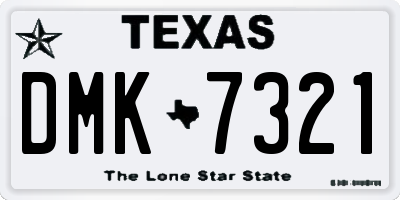TX license plate DMK7321