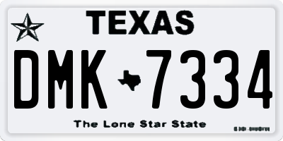 TX license plate DMK7334