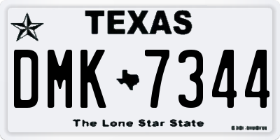 TX license plate DMK7344
