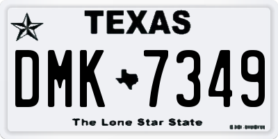 TX license plate DMK7349