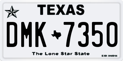 TX license plate DMK7350