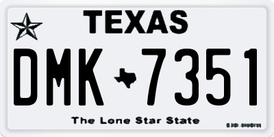 TX license plate DMK7351