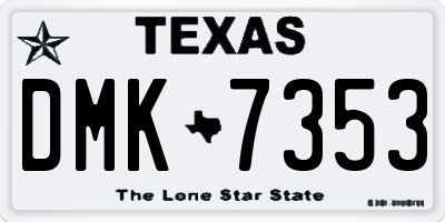 TX license plate DMK7353