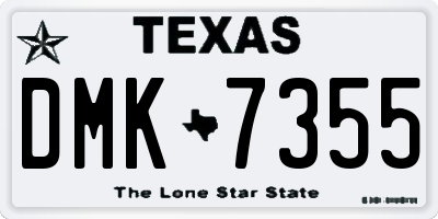 TX license plate DMK7355