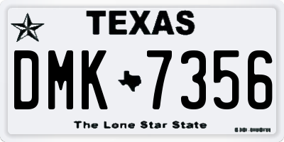 TX license plate DMK7356