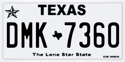 TX license plate DMK7360