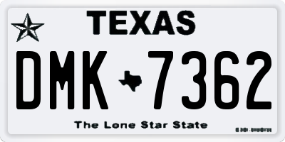 TX license plate DMK7362