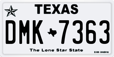 TX license plate DMK7363