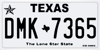 TX license plate DMK7365