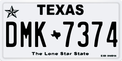 TX license plate DMK7374