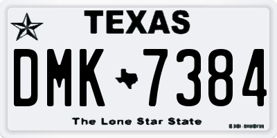 TX license plate DMK7384