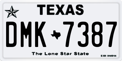 TX license plate DMK7387