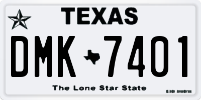 TX license plate DMK7401