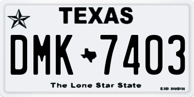 TX license plate DMK7403