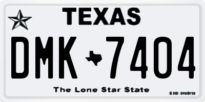 TX license plate DMK7404