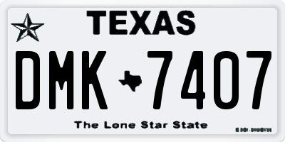 TX license plate DMK7407