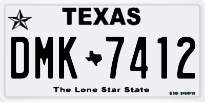 TX license plate DMK7412
