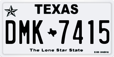TX license plate DMK7415