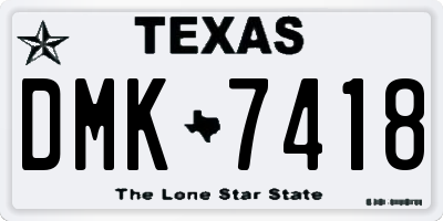 TX license plate DMK7418