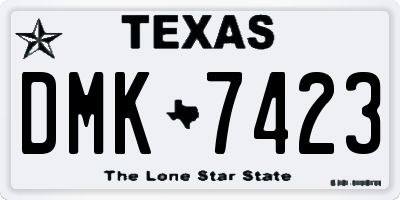 TX license plate DMK7423
