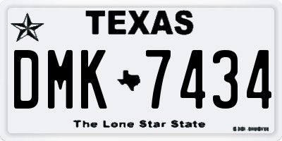 TX license plate DMK7434