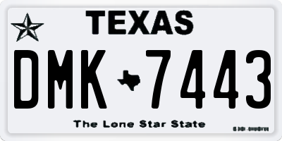 TX license plate DMK7443