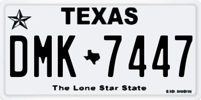 TX license plate DMK7447