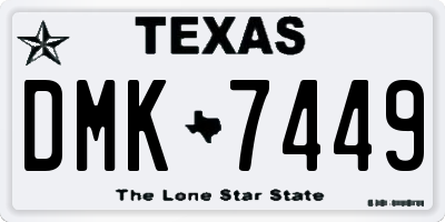 TX license plate DMK7449