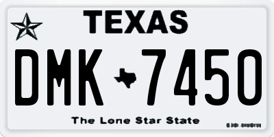 TX license plate DMK7450