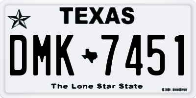 TX license plate DMK7451