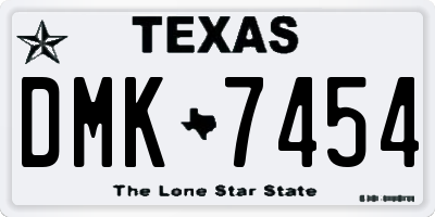 TX license plate DMK7454