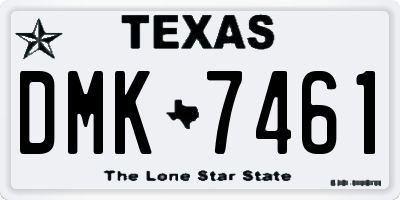 TX license plate DMK7461