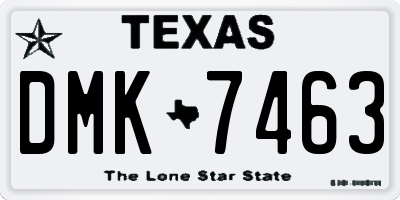 TX license plate DMK7463