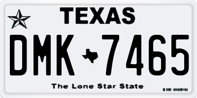 TX license plate DMK7465