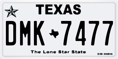TX license plate DMK7477